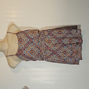 Fun multi colored spring summer romper  soft knit stretchy